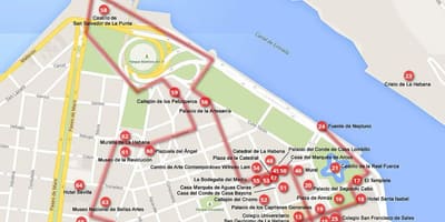 Χάρτης της Αβάνας walking tour