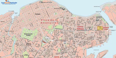 Δρόμο χάρτη του παλιά Αβάνα, Κούβα